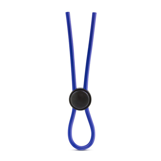Blush Novelties Stay Hard Liquid Silicone Loop Lasso C Ring - Strong Stretchy Cock Ring for Men - Enhance Stamina & Erection - Quick Release - Adjustable Penis Ring - Blue