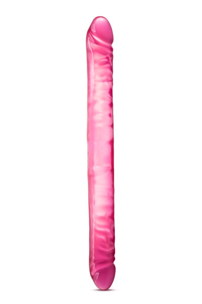 Blush 18" B Yours Realistic Double Dildo, Flexible Long Dong for Double Penetration, Soft Yet Firm Feel Penis, Body Safe PVC, Women & Couples Adult Sex Toys Cock Perfect for Partner or Solo Play- Pink