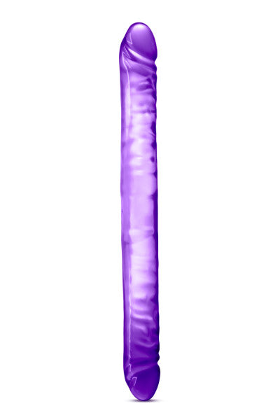 Blush 18" B Yours Realistic Double Dildo, Flexible Long Dong for Double Penetration, Soft Yet Firm Feel Penis, Body Safe Adult Sex Toy Cock for Women & Couples Perfect for Partner or Solo Play- Purple