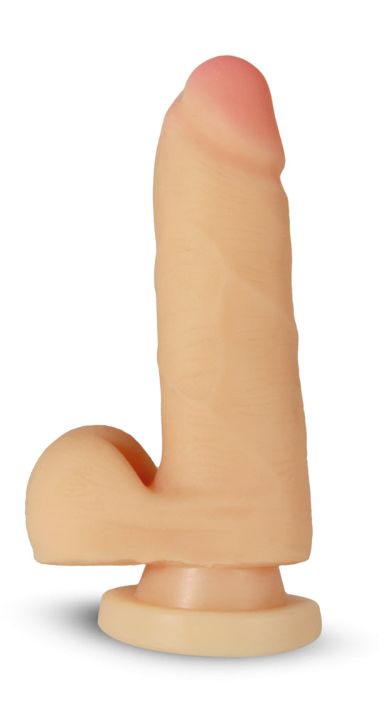 5.75" Realistic Small Veiny Dildo - Petite Cock and Balls Dong - Suction Cup Harness Compatible - Sex Toy for Women - Sex Toy for Adults (Beige)
