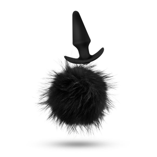 Blush Novelties Pom Plugs Fur Pom Pom, Black