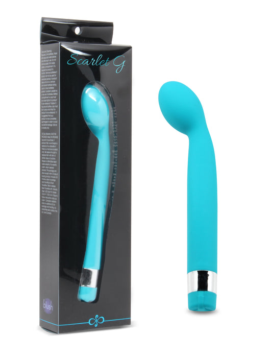 Blush Rosé Scarlet G 8.5" G-Spot Vibrator, Curved Bulbous Tip Stimulator, Satin Smooth Multi-Speed Vibrating Wand, Waterproof Nipple, Clit & Internal Massager, Adult Sex Toy for Women, Couples - Blue