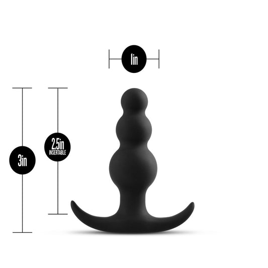 Blush Novelties Anal Adventures Platinum Beaded Silicone Butt Plug - Flared Base for Safety Comfort & Wearability - Designed for Anal & Prostate Play - Increased Bead Sizes - Smooth Sex Toy