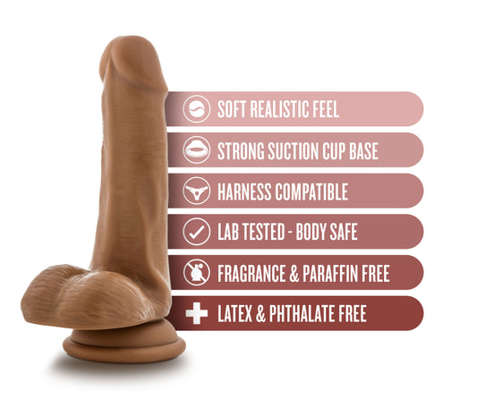Blush Novelties Dr. Skin Realistic 6.5 Inch Long 1.25 Inch Thick Dildo with Suction Cup Base & Balls Realistic Dildo Soft Real Feel Female Sex Toy Dildo for Beginners Women Men Couples Adult Sex Toy