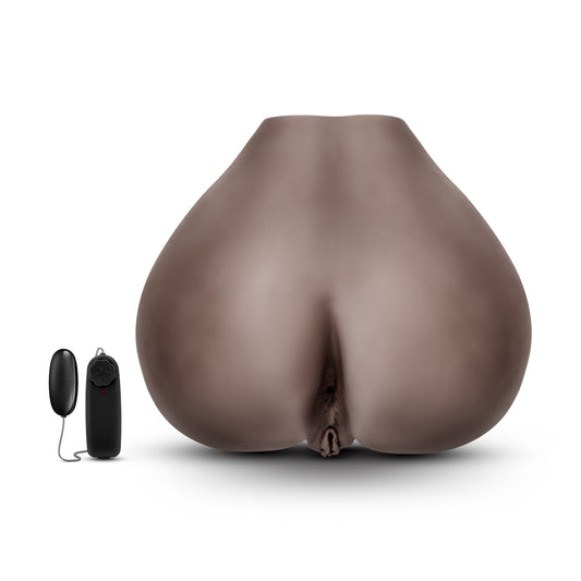 Blush Hot Chocolate Sweet Rose 14" Life-Size Realistic Butt & Pussy Stroker, Vibrating Masturbator, Ultra Soft Flesh-Like Sex Doll 15 lbs, Ribbed, Snug Anal & Vaginal - Adult Sex Toy for Men - (Brown)