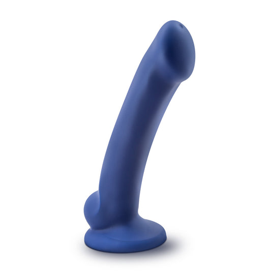 Blush Avant D10 Ergo Mini 7" Realistic Dildo, Curved Shaft Cock - Dual Density Ultrasilk Silicone, Suction Cup, Strap-On Compatible - Artisan Stylish Penis Sex Toy for Women, Men & Couples - (Blue)