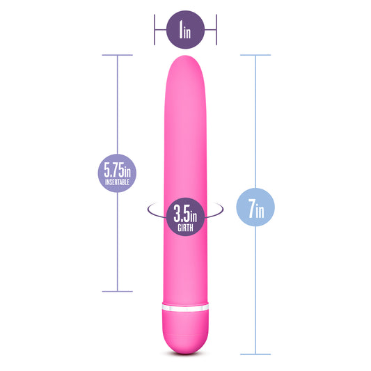 Blush Rosé Luxuriate 7" Vibrator for Women, Men & Couples - Multi-Speed Satin Smooth Wand, Powerful Clitoral & G-Spot Stimulator Sex Toy, Splashproof, Body-Safe ABS - (Hot Pink)