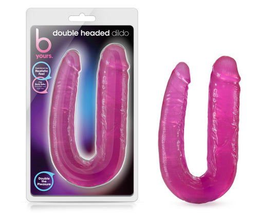 Blush B Yours 18" Double Sided Pink Dildo - Thick & Thin Ends Double Penetration Cock Toy for Women & Couples, U-Shaped Flexible Realistic Dual Ended 6.5" Insertable Soft Lifelike Texture G-Spot Penis