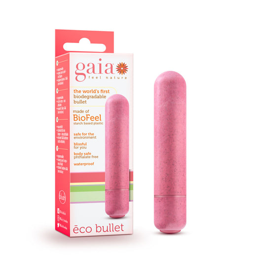 Blush Gaia® Eco 3.5" Mini Pinpoint Nipple & Vaginal Bullet Vibrator, Plant-Based Sustainable BioFeel Stimulator, Discreet Small Clit & G-Spot Pleasure Play Adult Sex Toy for Women, Men, Couples - Pink