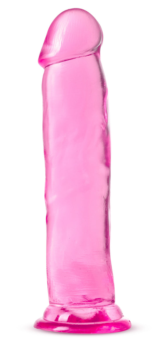 Blush Novelties B Yours Plus Thrill n Drill - Realistic 9.5 Inch Crystal Clear Soft Dildo - Powerful Suction Cup Base for Hands Free Play - Harness Strap On Compatible - Sex Toy for Her Him
