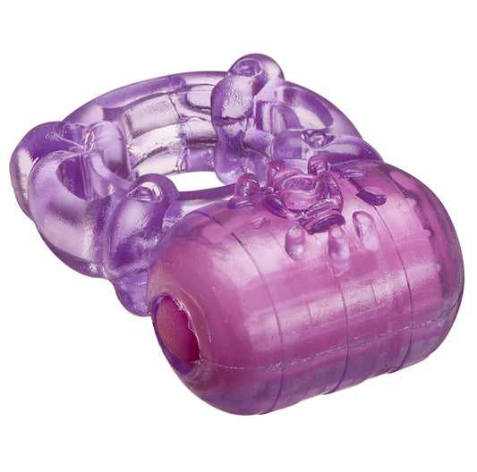 Cloud 9 Novelties Pleasure Tickler 5 Speed Vibrating Cock Ring for Him and Her, Purple, 0.05 Pound