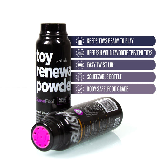 Blush Sex Toy Renewal Powder 3.4 oz Bottle - Refreshes TPE/TPR Strokers, Dildos & Sex Dolls - Maintains Soft Lifelike Feel - Body Safe Cornstarch-Based Dusting Powder for Adult Sex Toys - (White)