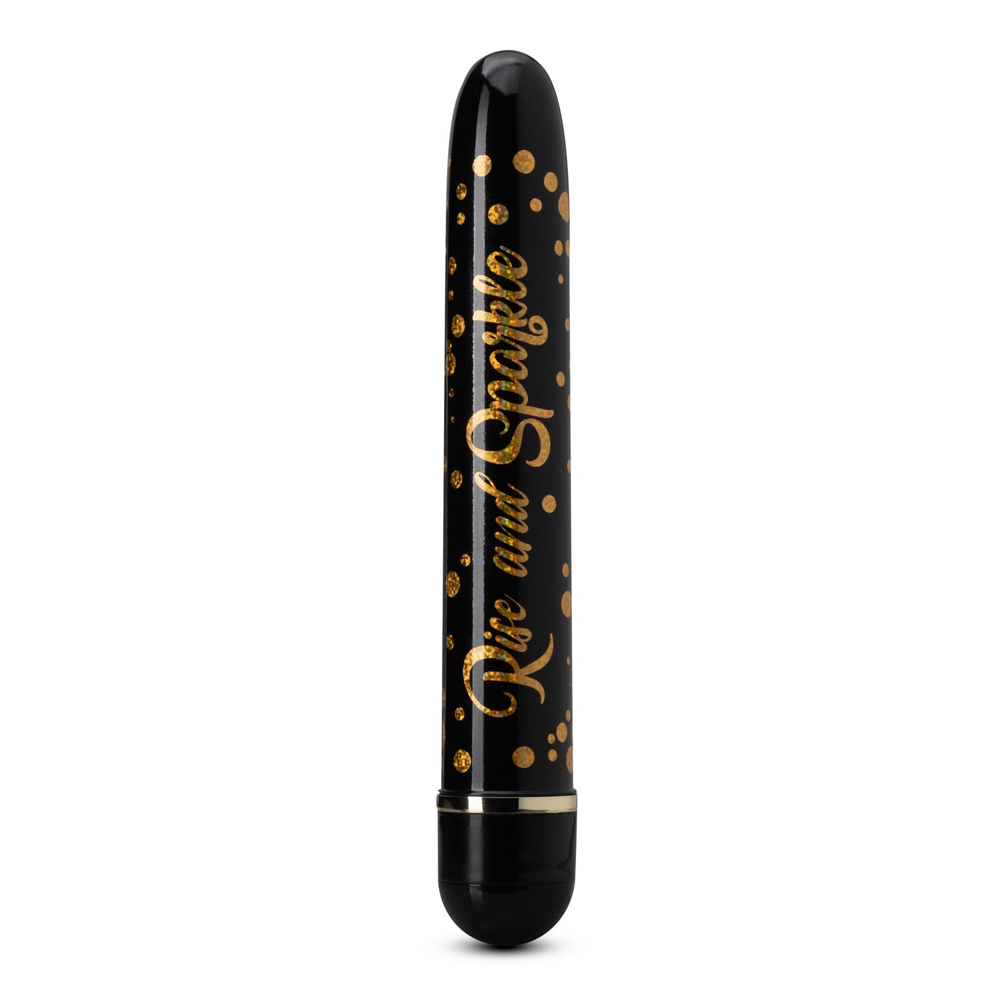 Blush The Collection Rise and Sparkle - 7 inch Vibrating Bullet Dildo - Control Speed - Body Safe Bullet Massager for Women and Couples - Stimulation for Women - Black & Gold - Adult Sex Toy