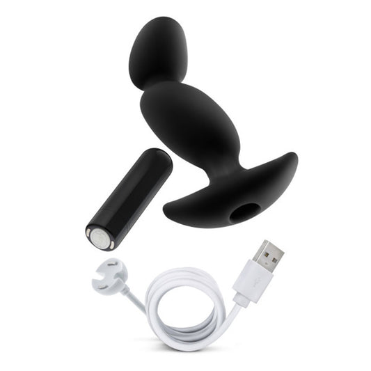Blush Anal Adventures Platinum 6.5" Vibrating Prostate Massager - Silicone Anal Plug, 10 Powerful Vibe Modes, Rechargeable, IPX7, Ultrasilk Curved Butt Plug for Women Men Couples Anal Pleasure Sex Toy