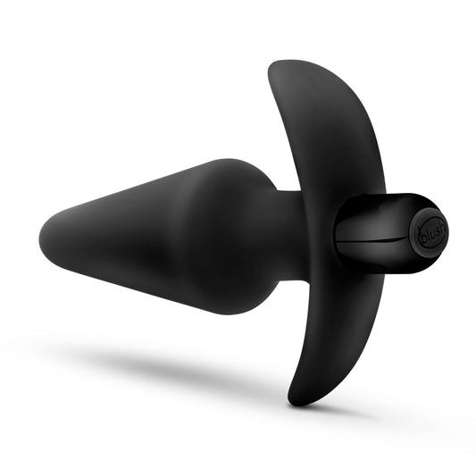Blush Anal Adventures Platinum Silicone Vibrating Anal Plug – Powerful One-Touch Bullet – AnchorTech Base for Safe Anal Training & Play – Beginner Butt Plug Vibrator for Men Women Couples – Black