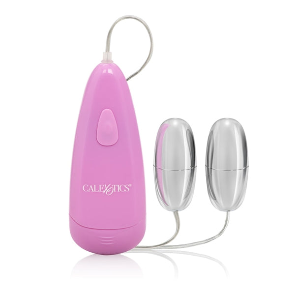 CalExotics Pocket Exotics Double Bullet Vibrator - Waterproof Sex Toys for Couples - Adult Vibe Massager Eggs - Pink