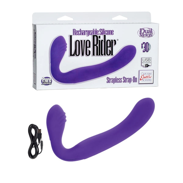 California Exotic Novelties Rechargeable Silicone Love Rider Strapless Strap-On, Purple