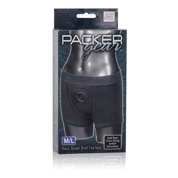 CalExotics Packer Gear Black Boxer Brief Harness – Adult Strap On Sex Toys for Couples,Multi,Medium/Large (Pack of 1),SE-1576-10-3