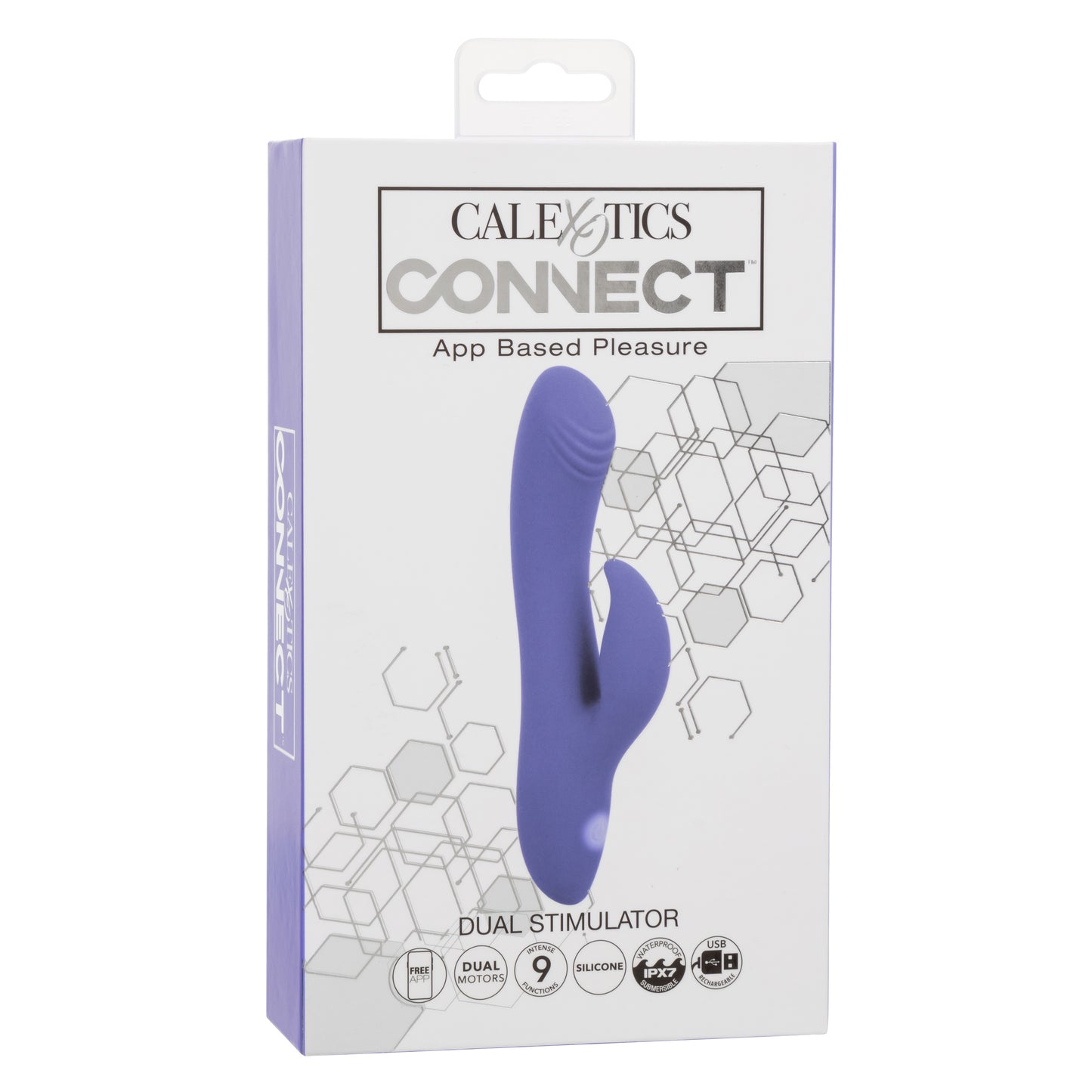 CalExotics Connect Dual Stimulator, 9 Modes Waterproof Silicone Rabbit Vibrator for Women with APP Remote Control - SE-0001-20-3