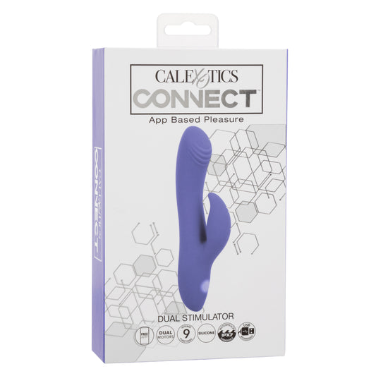 CalExotics Connect Dual Stimulator, 9 Modes Waterproof Silicone Rabbit Vibrator for Women with APP Remote Control - SE-0001-20-3