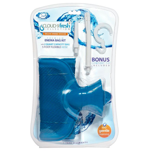 Cloud 9 Novelties Deluxe Enema Douche Premium Enema Bag Kit with 2 Quart Capacity Bag and 5 Foot Flexible Hose