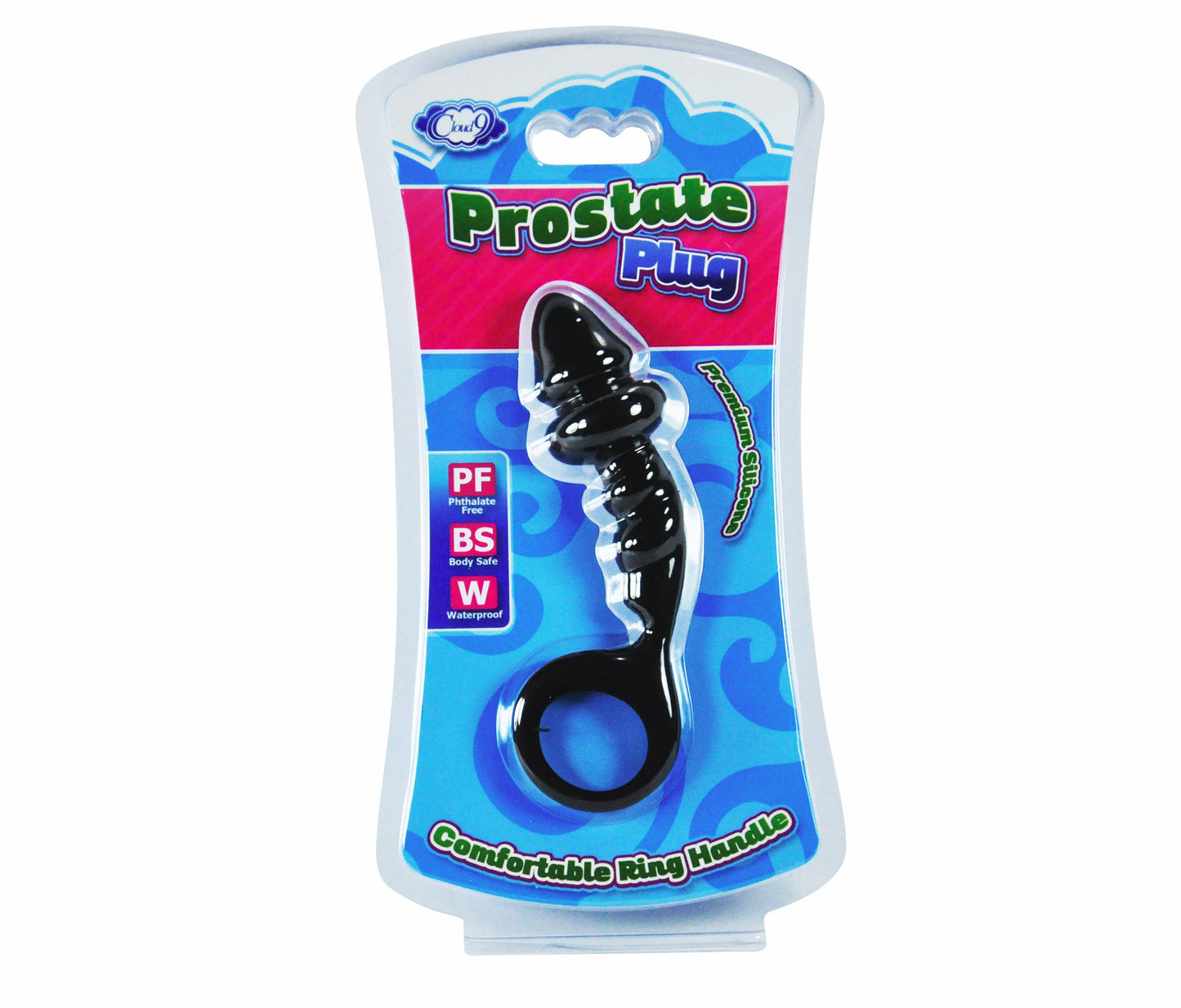 Cloud 9 Novelties Premum Silicone Angled Tip Prostate Stimulator Massager Plug, Black, 0.16 Pound