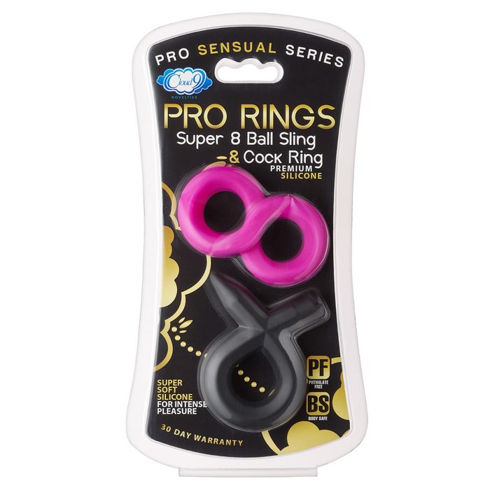 Cloud 9 Novelties Super 8 Silicone Cock Ring & Ball Sling, 1 Ounce