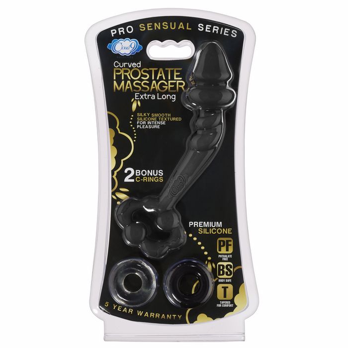 Cloud 9 Novelties Curved Extra Long Prostate Massager, Black, 0.16 Ounce