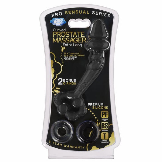 Cloud 9 Novelties Curved Extra Long Prostate Massager, Black, 0.16 Ounce