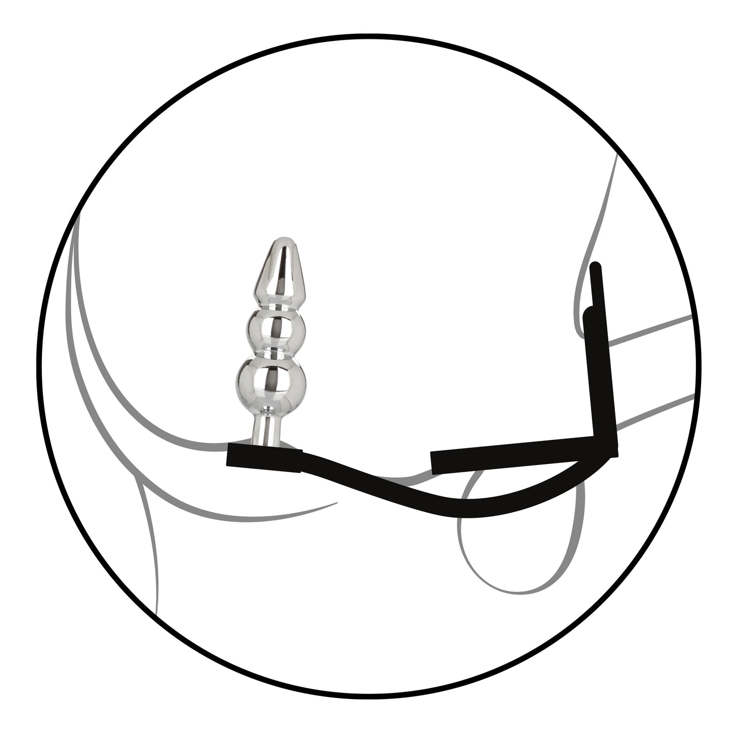 CalExotics Star F*cker Beaded Plug – Metal Probe Male Enhancement Support Ring – Black