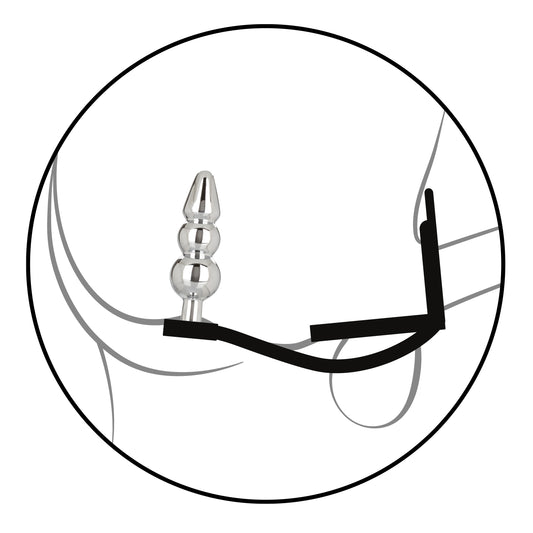 CalExotics Star F*cker Beaded Plug – Metal Probe Male Enhancement Support Ring – Black