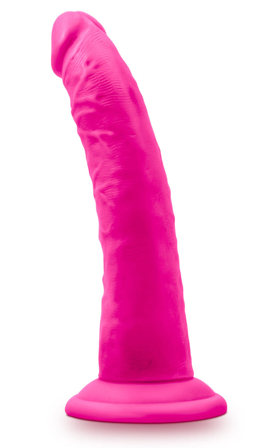 Blush Novelties Au Naturel Bold Jack Realistic 7 Inch Suction Cup Harness Compatible FlexiShaft Sensa Feel Dildo Sex Toy for Men Women Couples Pink