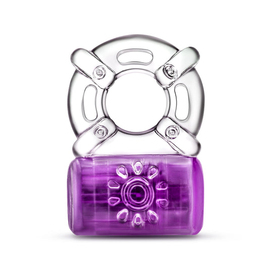 Blush Novelties Play with Me One Night Stand Reusable Vibrating C Ring - Stretchy to Fit All Penises - Soft Ticklers Stimulate Clitoris - Includes 3 Sets of Batteries - Sexual Enhancer for Couples