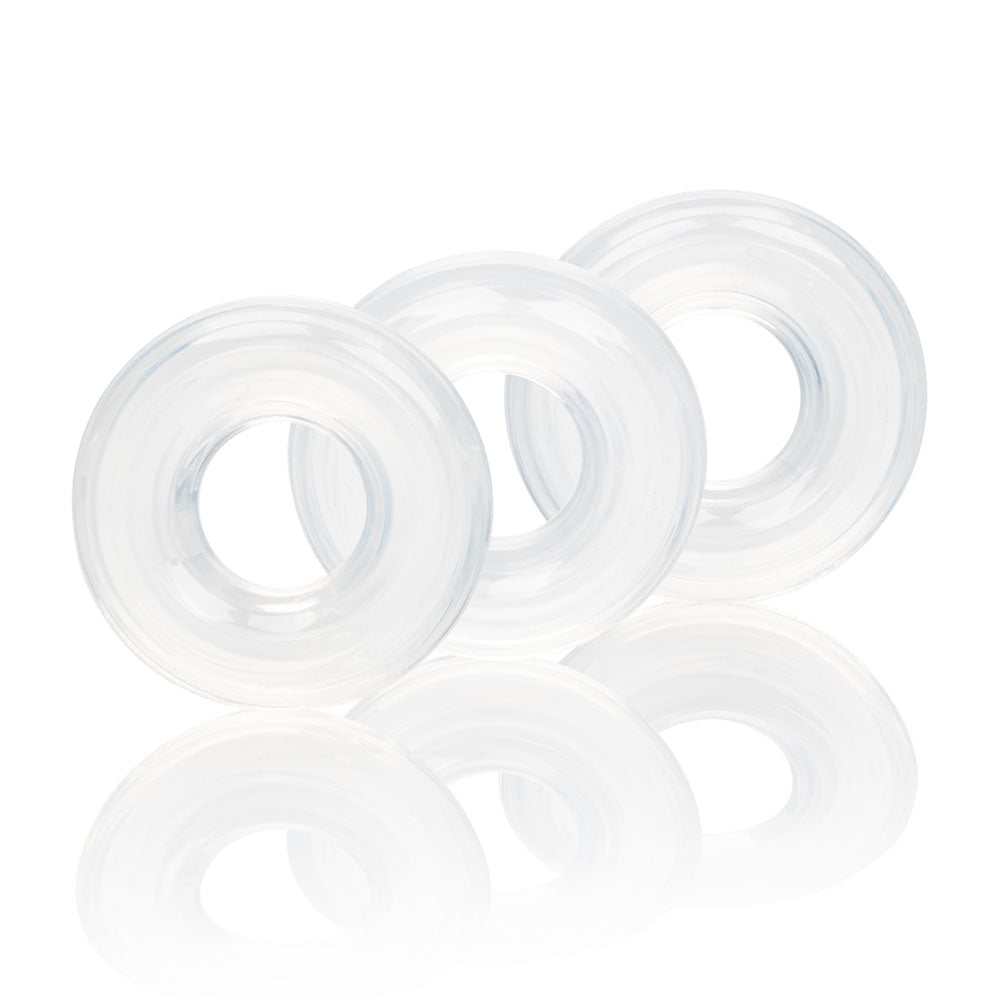 CalExotics Set of 3 Silicone Stacker Rings - Clear