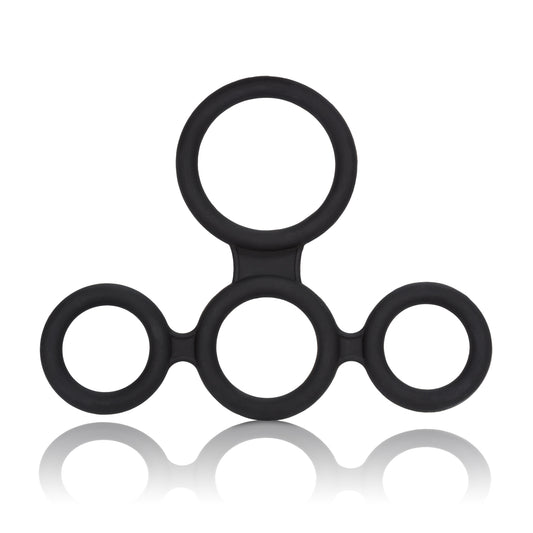 CalExotics Big Man's Spreader Silicone 4-Ring Design Erection Enhancer, Black (12754_Black)