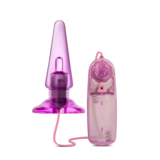 Blush B Yours Basic Pleaser 4.25" Butt Plug, Beginners Remote-Controlled Vibrating Anal Plug - Multi-Speed, Tapered, Splashproof, Body Safe PVC Adult Sex Toy Slim Plug for Women, Men, Couples - (Pink)