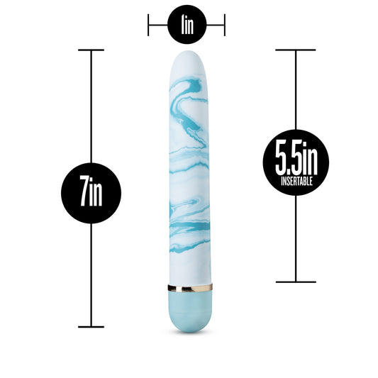 Blush Blueberry Haze - 7 Inch Satin Smooth Personal Massager Wand - Perfect for External Clitoral Vaginal Stimulation - Body Safe Vibrator - Splashproof Sex Toy for Couples Women - Blue Marble