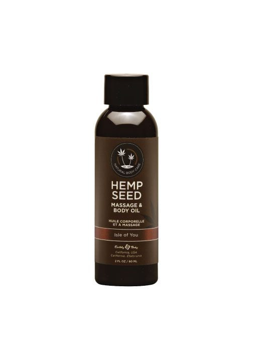 Earthly Body Hemp Massage Oil, Isle Of You, 2 Ounce