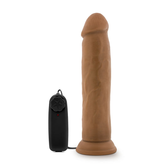 Blush Novelties Dr. Skin 9.5 Inch Realistic Vibrating Dildo with Suction Cup, Sex Toy for Women, Sex Toy for Adults, Mocha