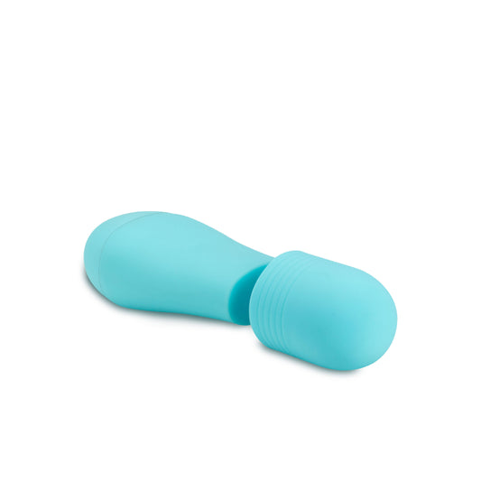 Blush Novelties Rose Petite Massage Wand - 10 Modes Mini Vibrator with 3 Unique Clitoral Stimulating Puria Silicone Heads - Ultrasilk Smooth - Powerful Not Buzzy Vibrations - Personal Massager