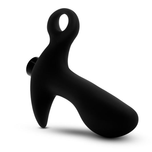 Blush Anal Adventures 4.25" Curved Vibrating Anal Plug, Ultrasilk Silicone Prostate Massager - 10 Vibration Modes, USB Rechargeable, Waterproof - P-Spot, Butt Sex Toy for Men, Women, Couples - (Black)