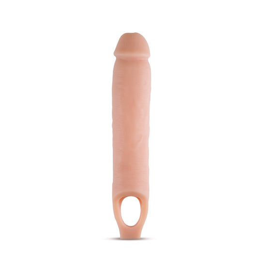 Blush Novelties, Performance - Ultra Soft X5 Plus 11.5 Inch Penis Sheath Extender - Extend Your Penis 2" - Thicken Up to 2.5"- Realistic Textured Cock Sleeve - Girth Enhancer Sex Toy for Men - Beige