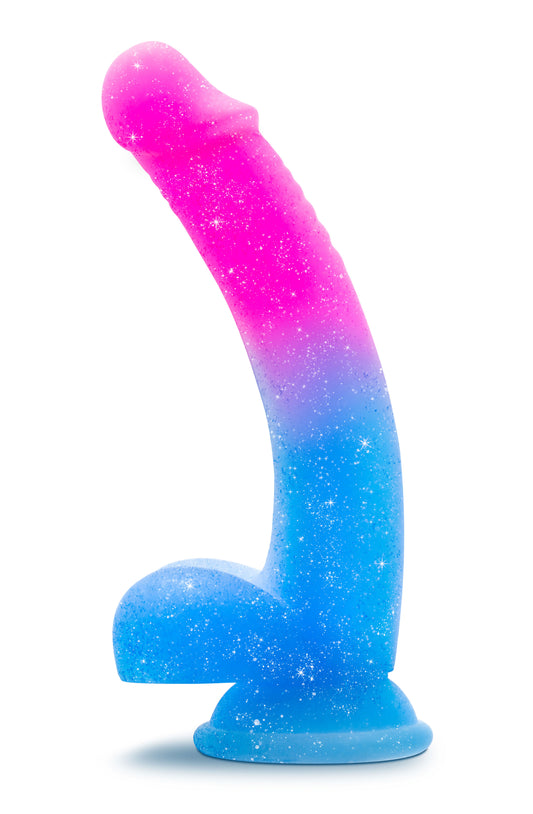 Blush Avant Chasing Sunsets Mermaid 7.75" Realistic UltraSilk Silicone Dildo for Women & Men - Handcrafted Gradient Design - Suction Cup Base, Strap-On Cock w/Balls - Vagina & Anal Play Adult Sex Toy