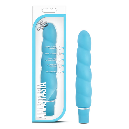 Blush Luxe Anastasia 6.5" Silicone Stimulator for Women - G-Spot, Clit & Personal Massager w/ 10 Powerful Vibration Modes, UltraSilk Waterproof Vibrator - Adult Sex Toy for Female Pleasure - Aqua