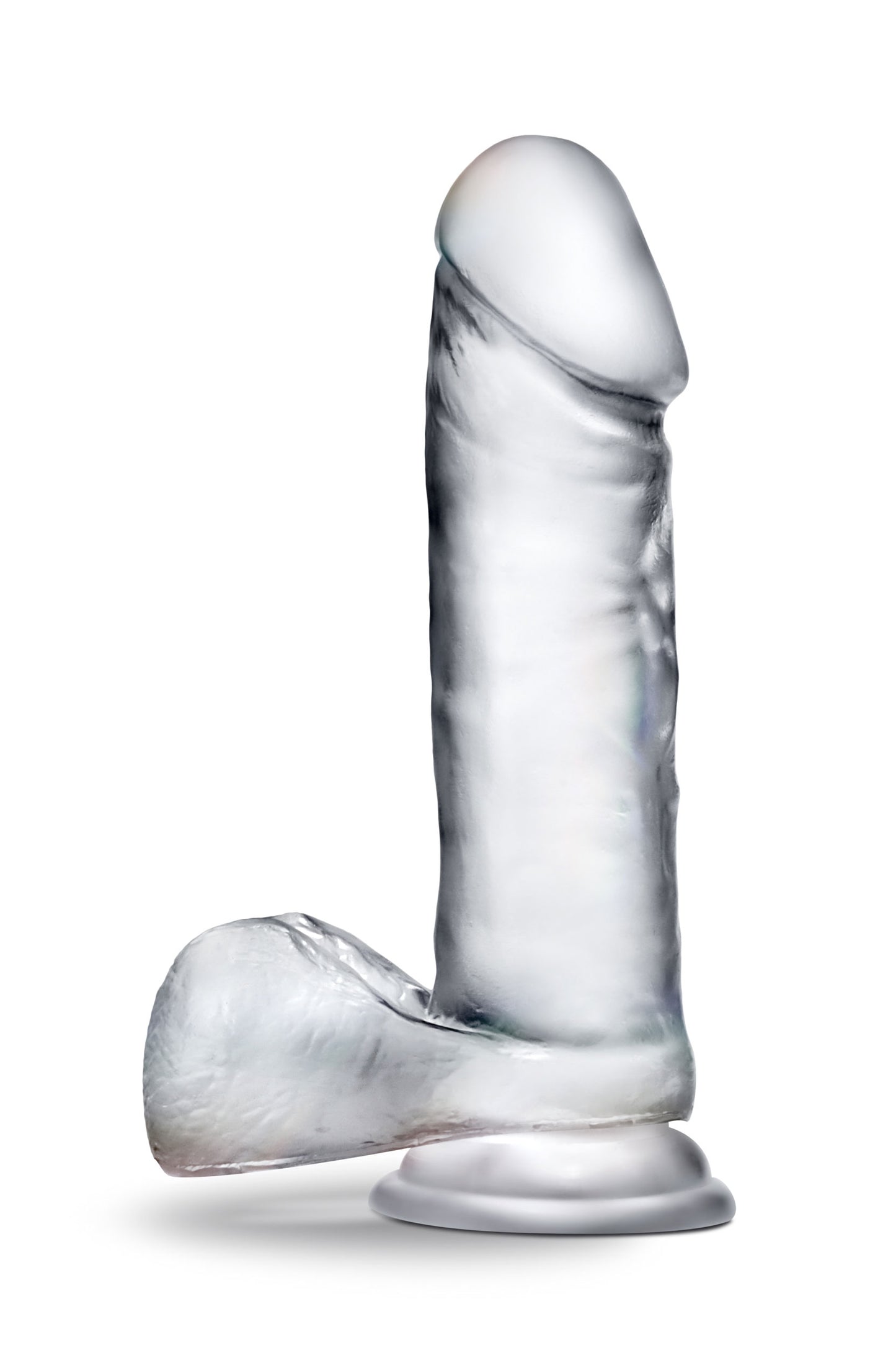 Blush Novelties B Yours Diamond Glimmer - Lifelike Realistic Dildo - Powerful Suction Cup for Hands Free Play and - Clear to Watch During Play - Curved for G Spot Stimulation - Sex Toy for Him Her