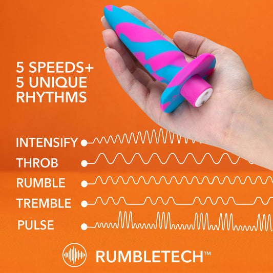Blush 5" Avant Vibrotize Fuchsia Vibrating Butt Plug, 1.25" Wide Powerful RumboTech Deep Rumbly Vibes Stayput Anal Plug, Ultrasilk Puria Silicone, Magna Charge, IPX7 Anal Sex Toy for Men Women Couples