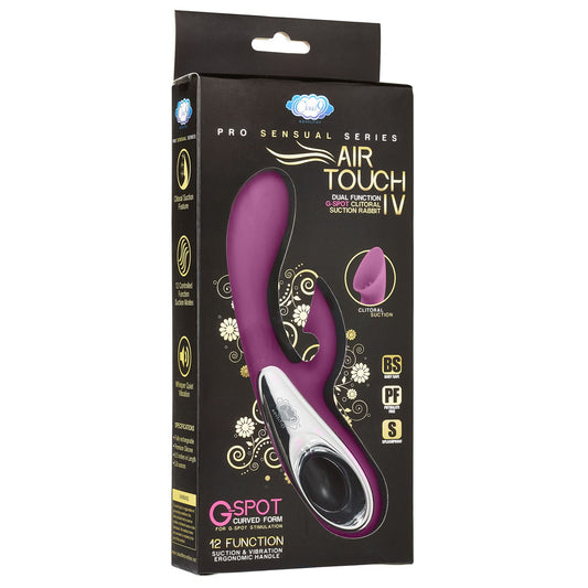 Cloud 9 Novelties Pro Sensual Air Touch IV G Spot Dual Function Clitoral Suction Rabbit, 1 Ounce