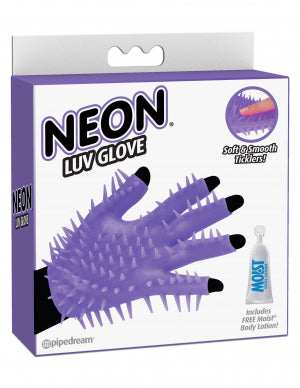 Pipedream Products Neon Luv Glove Soft Smooth Ticklers O/S (Purple)
