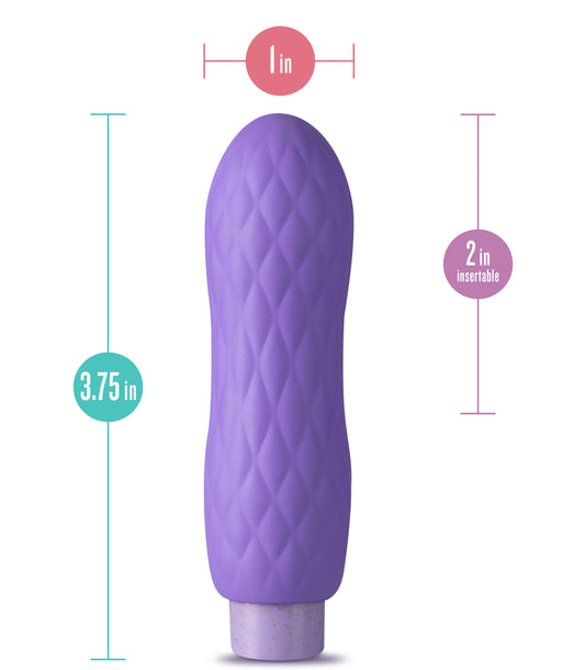 Blush Gaia® Eco Bliss 3.75" Vibrator, Plant-Based Natural Rubber BioTouch & BioFeel Powerful Clitoral, G-Spot, Vaginal, Nipple Personal Massager for Women, Men & Couples, IPX7, Adult Sex Toy - Lilac