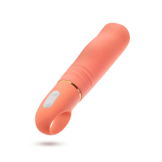 Blush Novelties - Blush Aria Smokin' AF Silicone Vibrator, 10 RumbleTech Vibration, Curved for G-Spot & Clitoral Stimulation, Finger Loop Handle, Body-Safe Silicone - Waterproof Sex Toys for Women